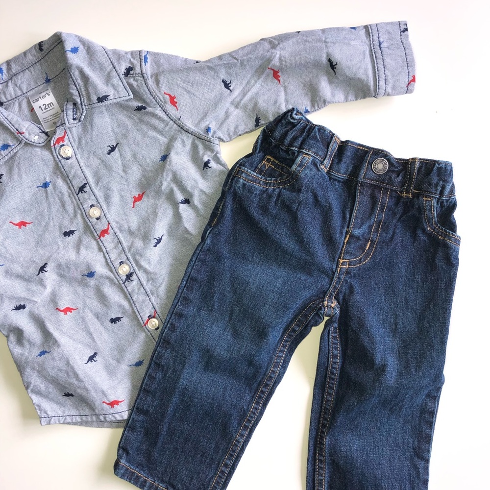 Carter’s Dinosaur Button-up Set - Picture 3 of 4